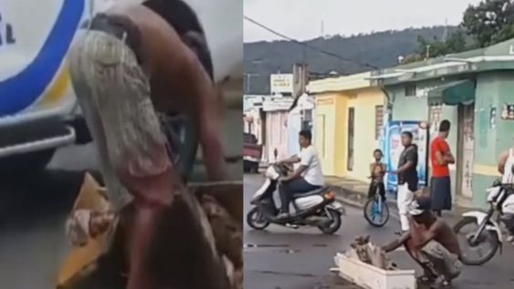 El hombre de 47 años exhibió el cadáver de su madre frente a los vecinos tras enterarse de que no lo había incluido en la herencia. - Captura de video