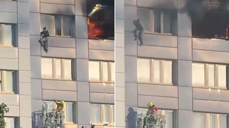 Incendio en Berlín: la arriesgada maniobra de una mujer que saltó al vacío para salvarse del fuego &nbsp;