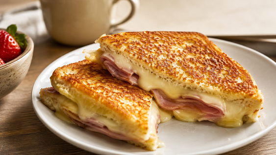 pan a la sarten con jamon y queso: un desayuno rapido que esta listo en 10 minutos