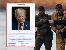 Trump compartió una imagen manipulada de Wikipedia y se presenta como presidente interino de Venezuela.