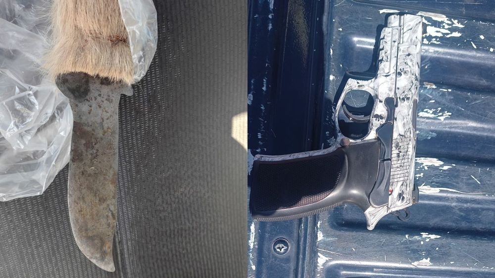 Las armas secuestradas tras el tiroteo 