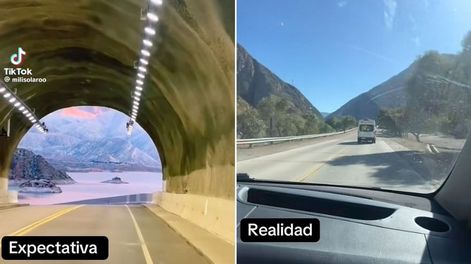 Expectativa vs. realidad: La salida del túnel de Potrerillos fue confundida en un video viral que hizo reír a los mendocinos.