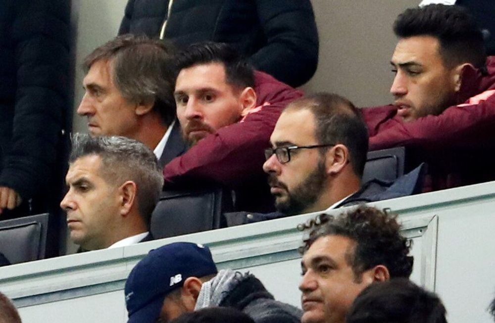 Messi observó el empate del Barcelona desde la platea