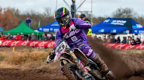 Motocross. Agustín Gollano, quien finalizó tercero en MX2, una de las divisionales más competitivas del motocross argentino.
