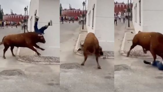 La joven es golpeada con violencia por el animal en los encierros de San Fermín