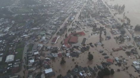 Fuerte temporal en Chile: dos muertos y 4180 damnificados. Foto: Twitter.