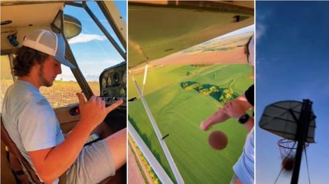 El encargado de lanzar el balón fue Isaiah LeDuc-Pierce mientras que en la tierra lo esperaban sus amigos Nick Vignery y Corbin Monzon.