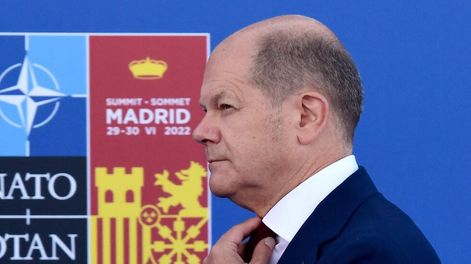 Olaf Scholz, primer ministro de Alemania, en la última cumbre de la OTAN celebrada en Madrid en junio de 2022.