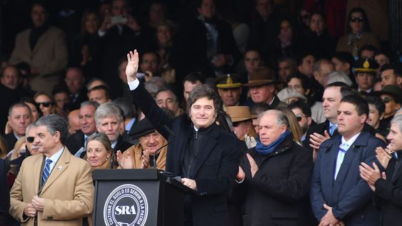 El presidente Javier Milei en el acto central de la Expo de la Sociedad Rural Argentina