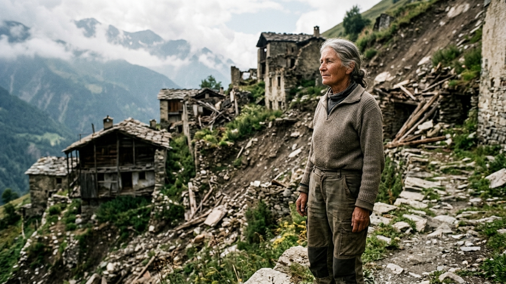 Josée Lecomte es la única habitante de este pueblo.&nbsp;