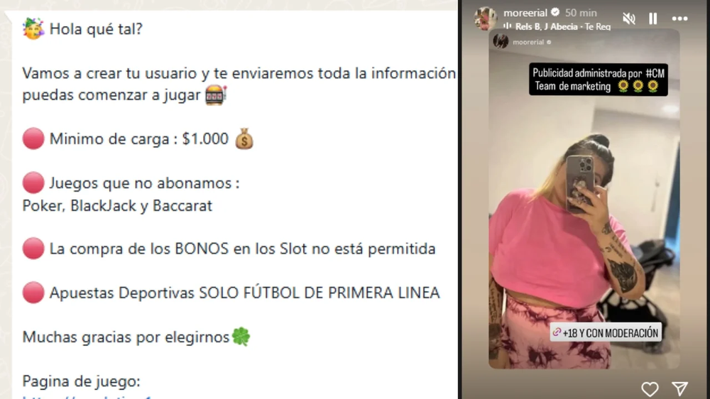 Desde la cárcel, Morena Rial continúa vendiendo publicidad en Instagram para apuestas online