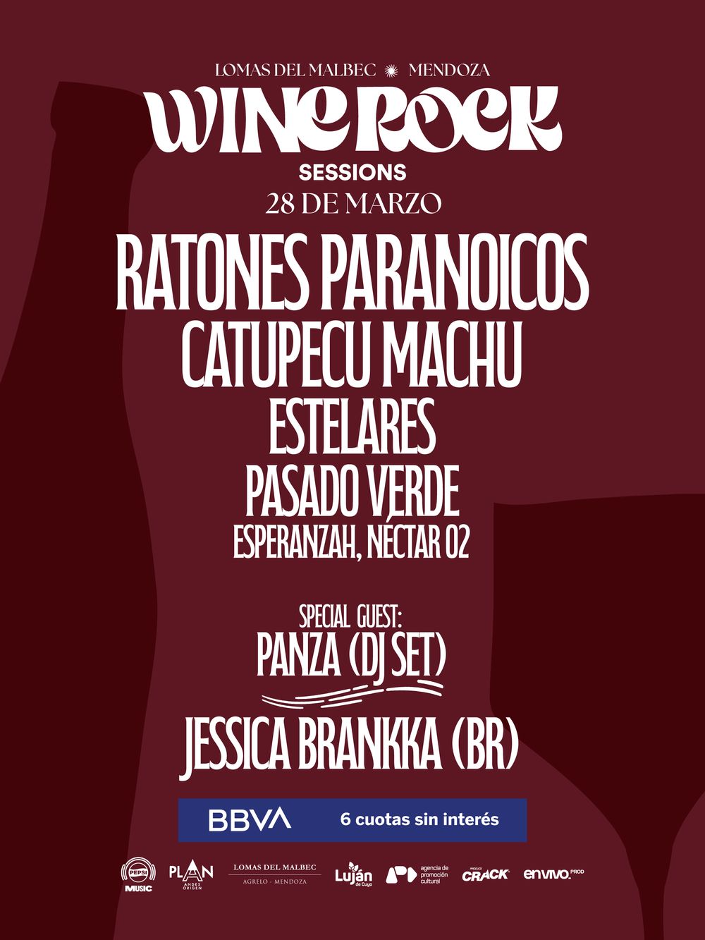 La grilla de bandas que estarán presentes en wine rock 2026.
