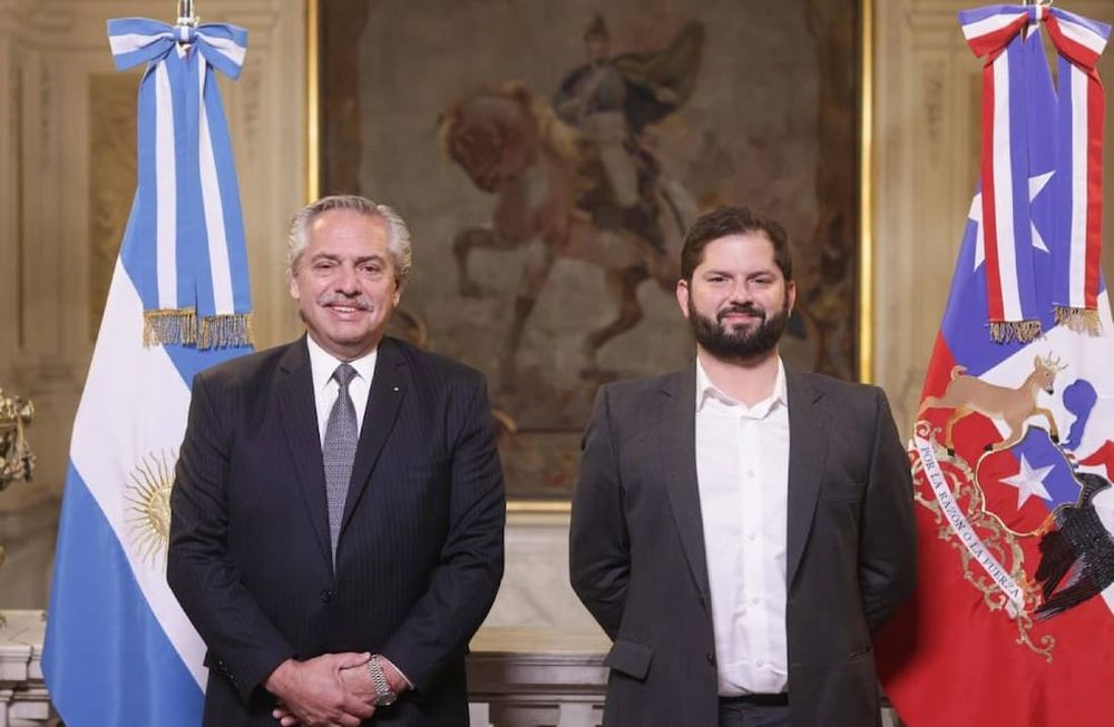 El presidente Alberto Fernández recibió esta mañana a su par chileno, Gabriel Boric, en su primera visita de Estado al país. / Corresponsalía