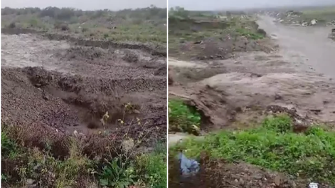 Las imágenes muestran la fuerza del agua y el peligro que representan las crecidas repentinas en arroyos.