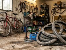 Las cubiertas viejas parecen un objeto inútil dentro de casa. Las cubiertas viejas parecen un objeto inútil dentro de casa.