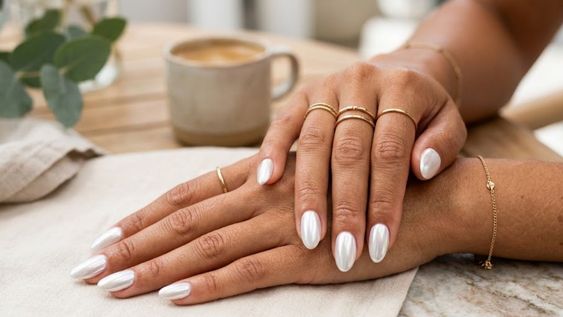 El blanco cromado reúne varias características que explican la tendencia entre las propuestas de manicura para esta temporada.