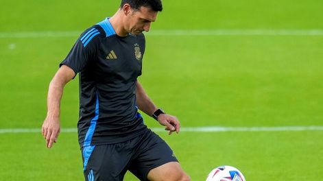 Lionel Scaloni en uno de los últimos entrenamientos de la Selección Argentina. / Gentileza.