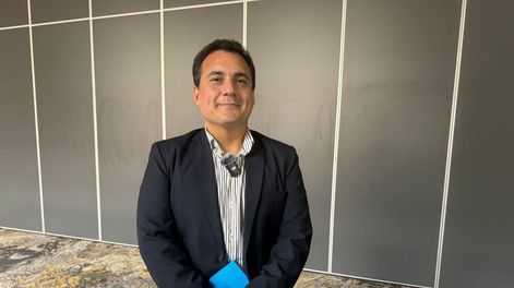 El economista David Miazzo durante su charla en Coninagro.