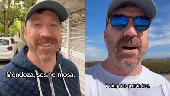 Un tiktoker estadounidense contó por qué quiere quedarse a vivir en Mendoza.