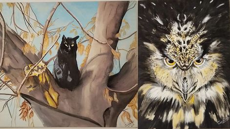 Dos pinturas de Carolina Díaz Bravo.