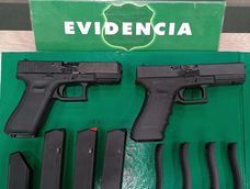 Las armas secuestradas a los mendocinos en Chile. Gentileza Andesonline.&nbsp;