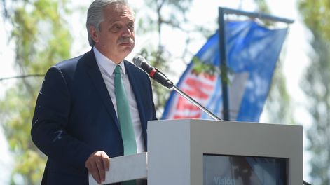 Alberto Fernández se mostró conciliador en su breve paso por Mendoza. Foto: Nicolás Ríos / Los Andes