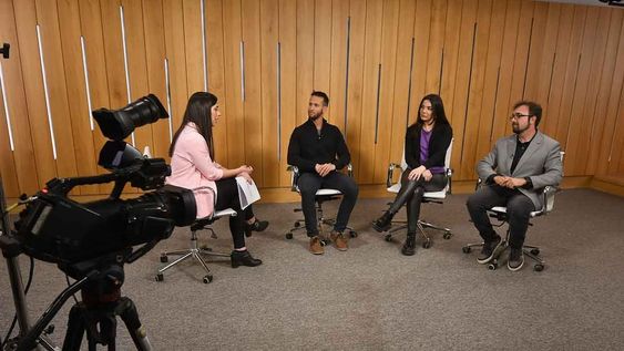 Bárbara Del Pópolo, periodista de Los Andes, junto a Federico Daffra, Bárbara Sanz y José Alberto Marengo. Foto: José Gutierrez / Los Andes