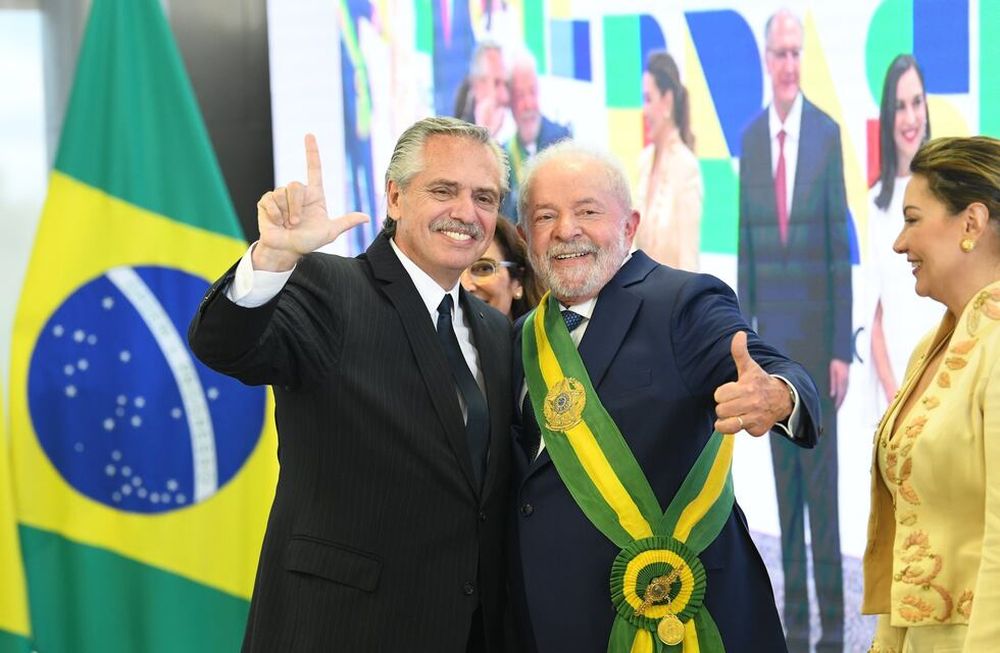 Alberto Fernández en la asunción de Lula