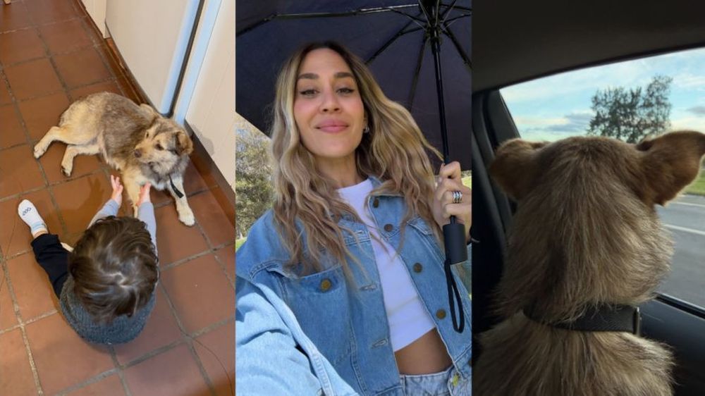 Jimena Barón con su nuevo perro 
