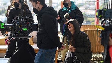 Rodaje de la película Recursos Humanos, coproducción entre Argentina y México, con la actuación de Juana Viale.19 Mayo 2022 (Nicolás Bravo / La Voz)