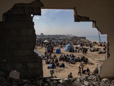 Palestinos regresan al norte de Gaza. Foto: EFE