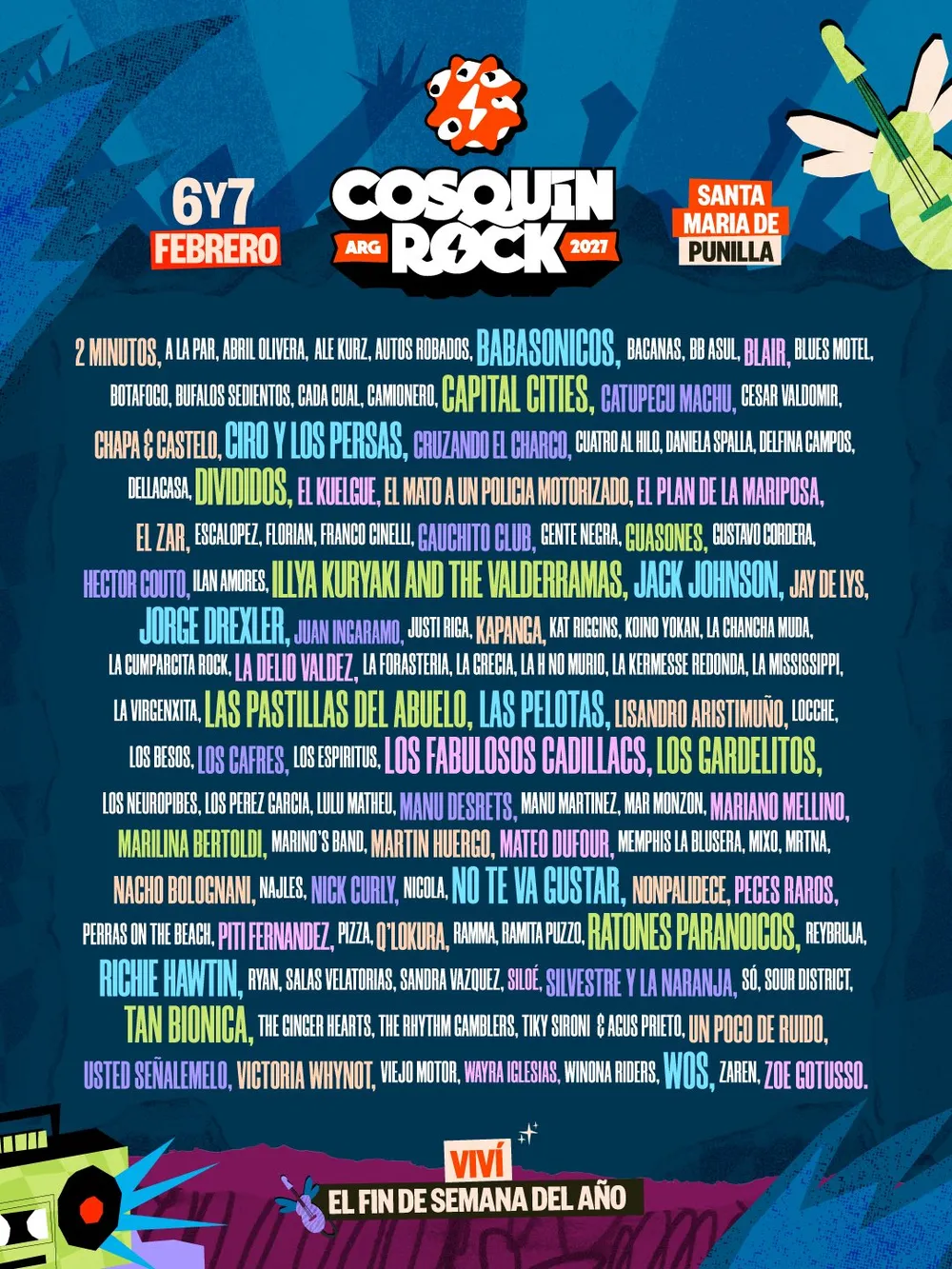 La grilla completa del Cosquín Rock 2027.