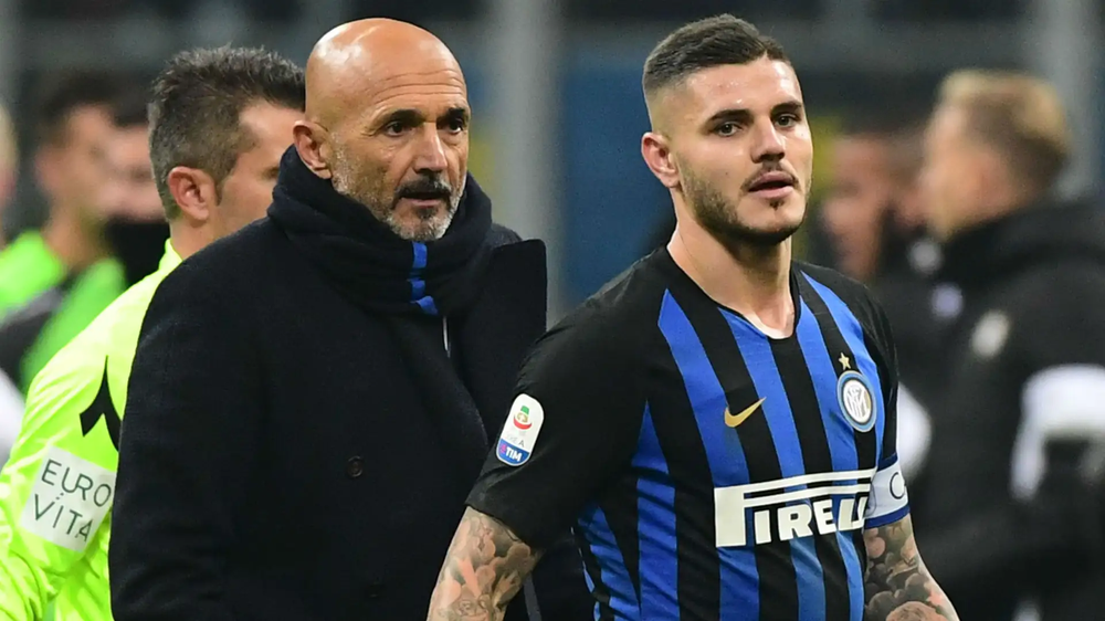 Icardi junto a su exDT, Luciano Spalletti.