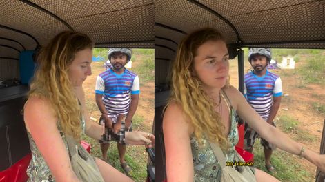 La joven influencer mostró el incomodo momento que vivió junto a un hombre en Sri Lanka