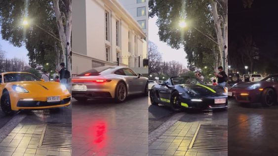 Una caravana de Porsche, procedentes de Chile, se hizo presente en la provincia