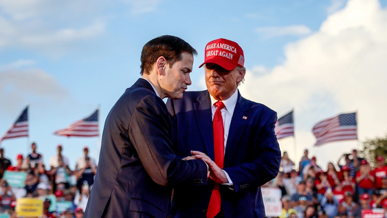 Donald Trump y Marcos Rubio en campaña.