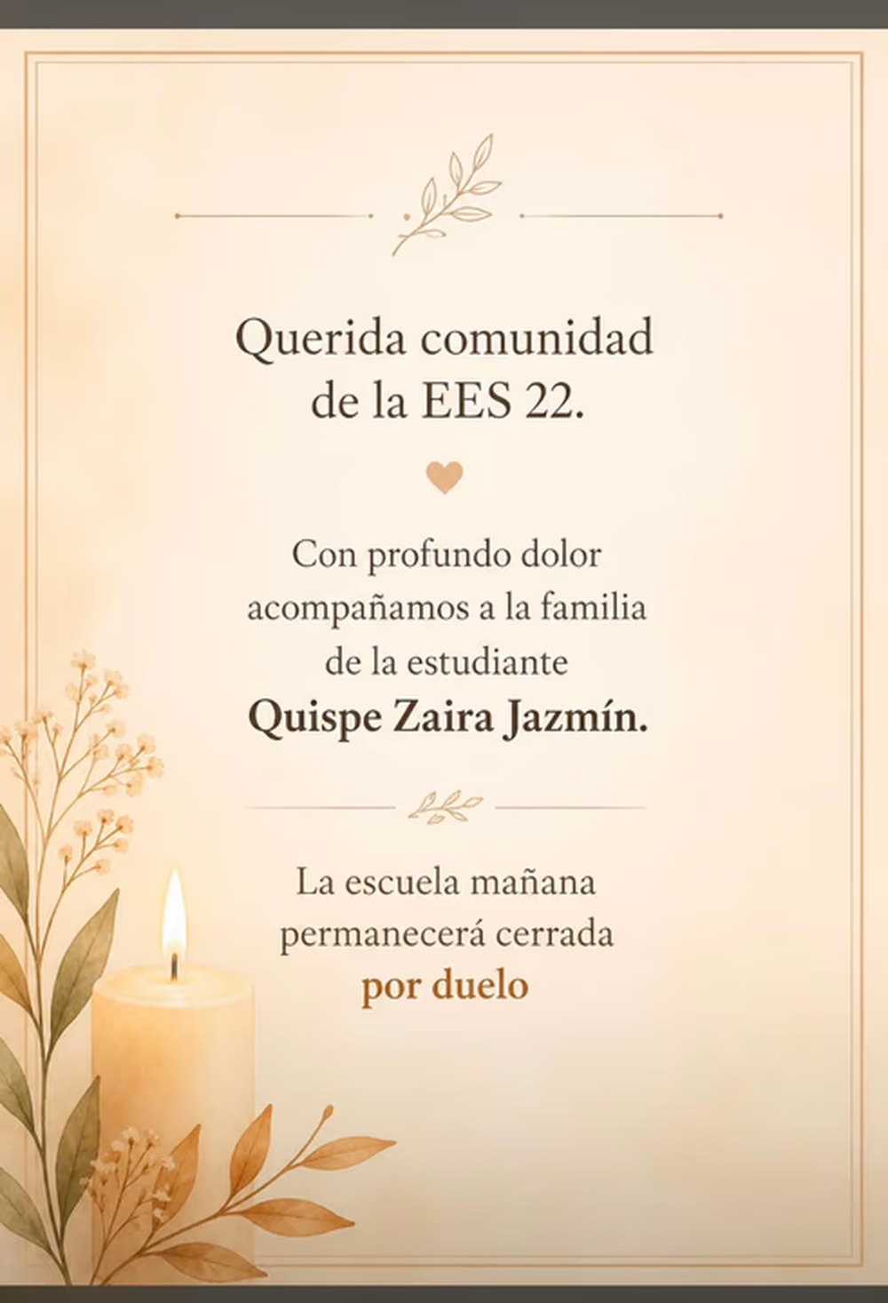 El comunicado de la escuela El comunicado de la escuela