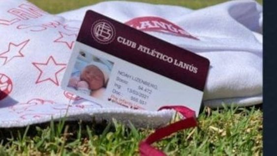 Bienvenido a la hermosa familia del Club Lanús, Noah Lizenberg Barbuto!, expresaron desde el Twitter del club del padre del recién nacido. / Gentileza.