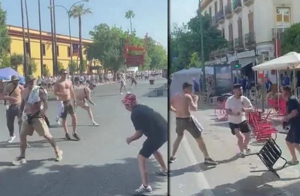 En la previa del partido definitorio entre alemanes y escoceses, la ciudad española es escenario de violentos enfrentamientos. / Gentileza.