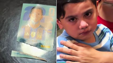 Quiso abrir un paquete del Mundial 2026 y rompió la figurita de Messi.