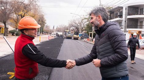 Avanzan las obras de mejoramiento vial en avenida San Martín. Foto: Prensa Ciudad de Mendoza