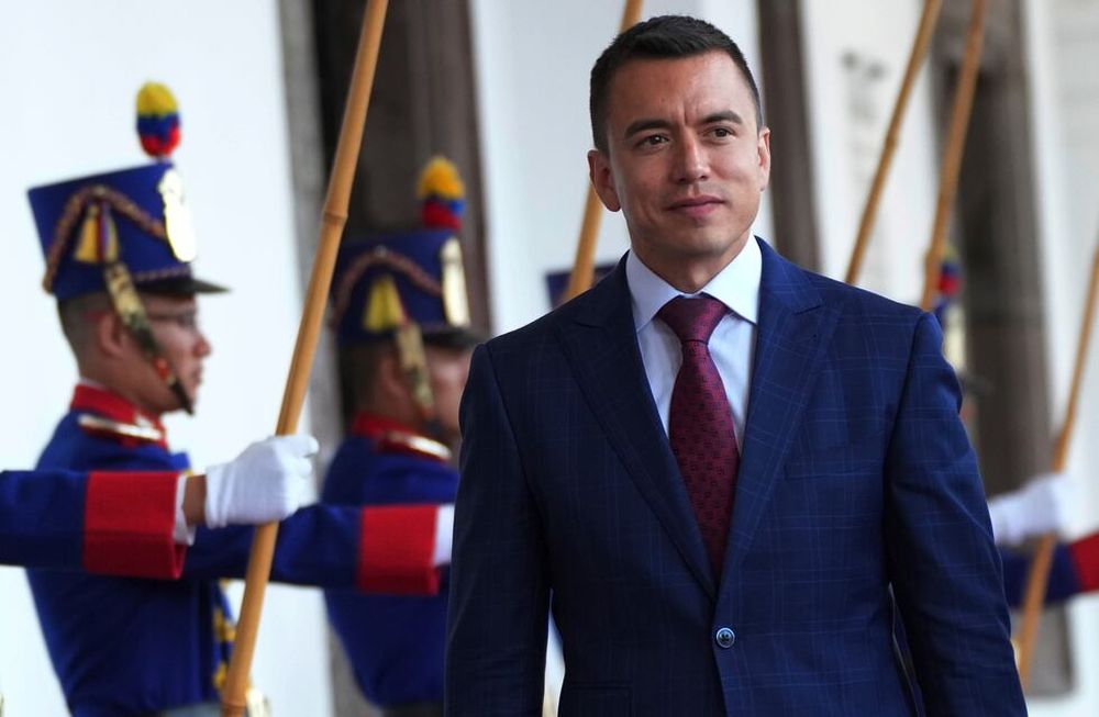 El presidente re-electo de Ecuador, Daniel Noboa.