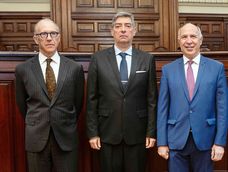 Jueces de la Corte Suprema Carlos Rosenkrantz (Vicepresidente) Horacio Rosatti (Presidente) y Ricardo Lorenzetti
