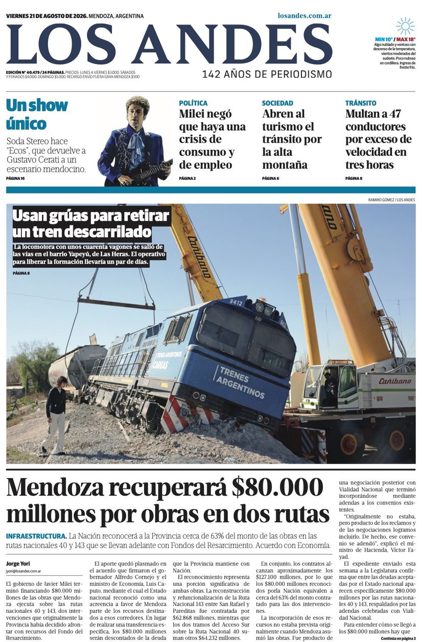 Tapa Los Andes 21-08-2026