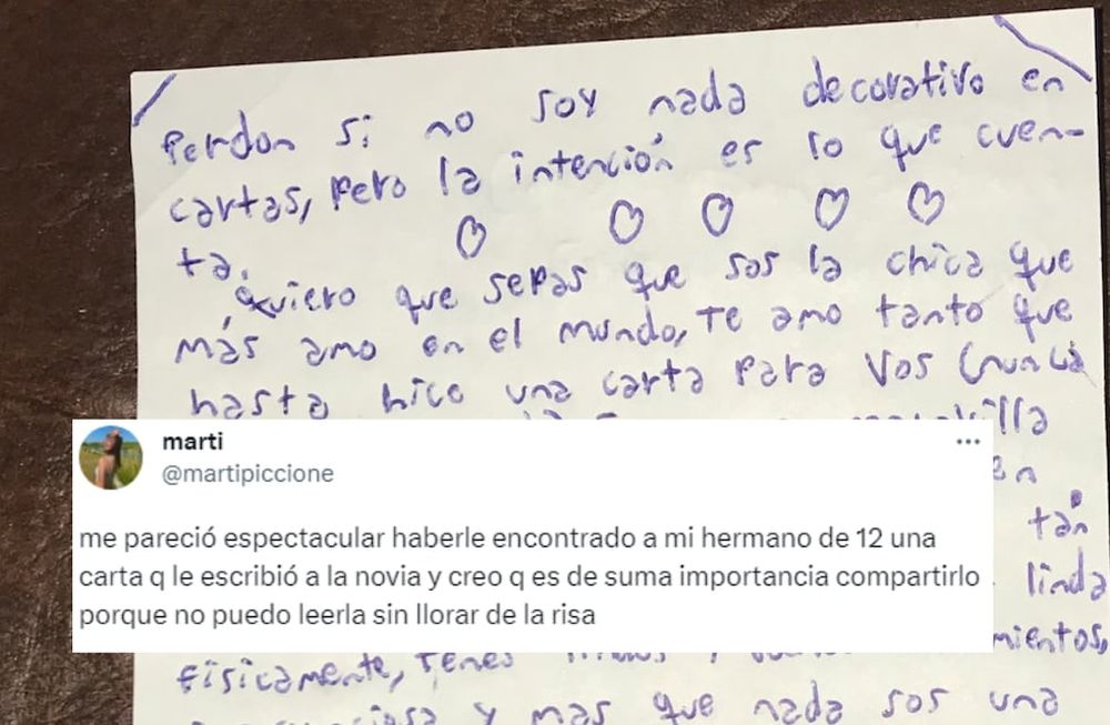 Cuando escucho canciones de amor como las de Canserbero pienso en vos yme siento un estúpido al estar al lado tuyo, sos muy superior son algunas de las confesiones del nene de 12 años. Foto: Twitter