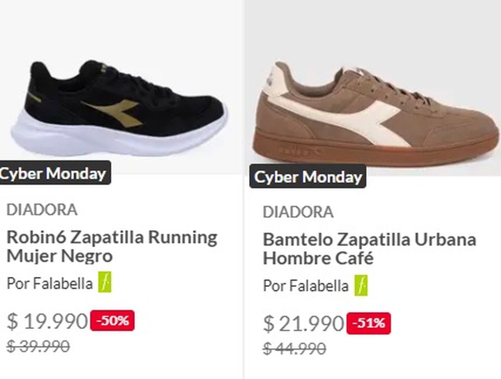 Zapatillas en CyberMonday 2025 de Falabella Chile