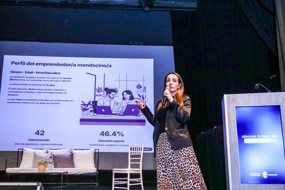 Andrea Nallim, directora de Emprendedores y Cooperativas, presentó los primeros datos de la encuesta que radiografía al ecosistema emprendedor mendocino.