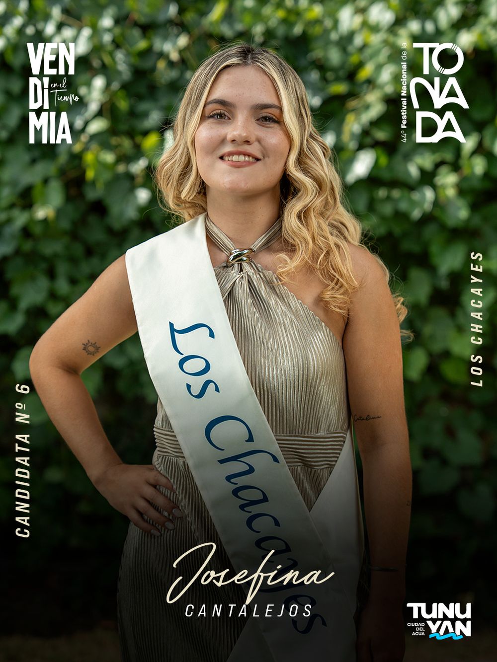 Josefina Cantalejos (Los Chacayes), candidata a reina departamental de la Vendimia 2026 de Tunuyán.