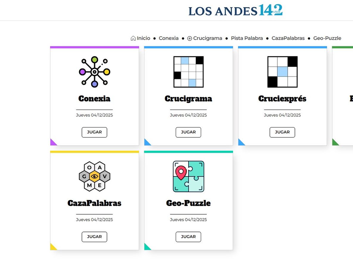 Así es la nueva Zona de Juegos disponible de forma gratuita en la web de Los Andes.