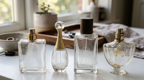 Los frascos de perfume tienen diferentes diseños y pueden ser reutilizados de diferentes maneras.